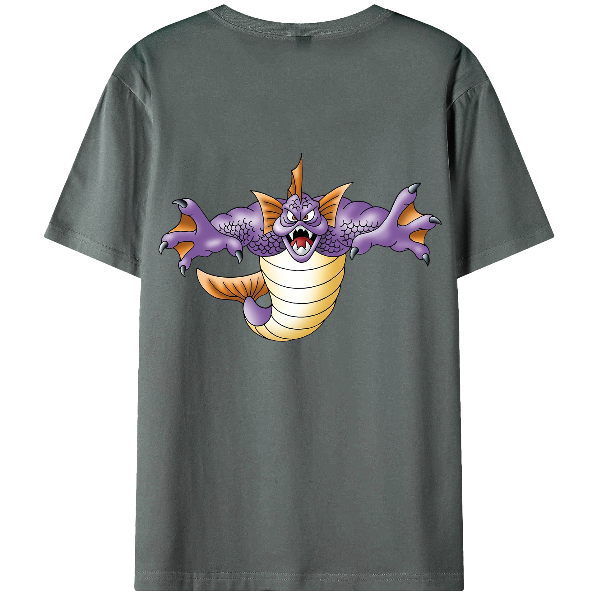 （画像用） ドラゴンクエスト Doragon Kuesuto Dragon Quest 綿100％ メンズ半袖Tシャツ（バックプリント） 通気性